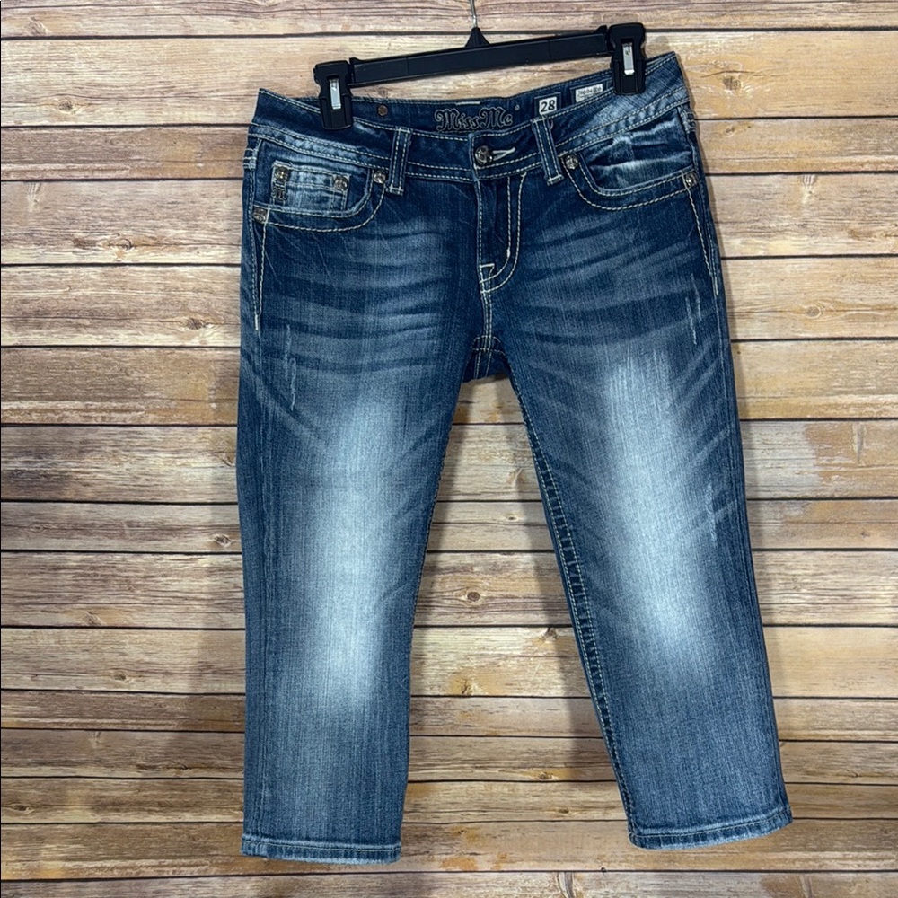 Miss Me Blue Denim crop Jeans